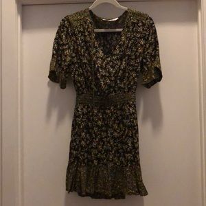 Floral tie neck dress